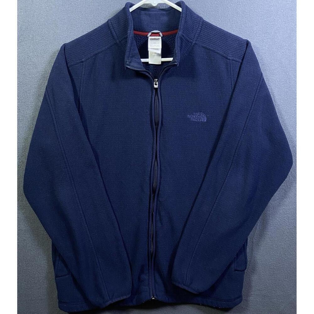 The North Face Men’s Krestwood Ribbed Thick Knit Full Zip Blue Jacket, Size M